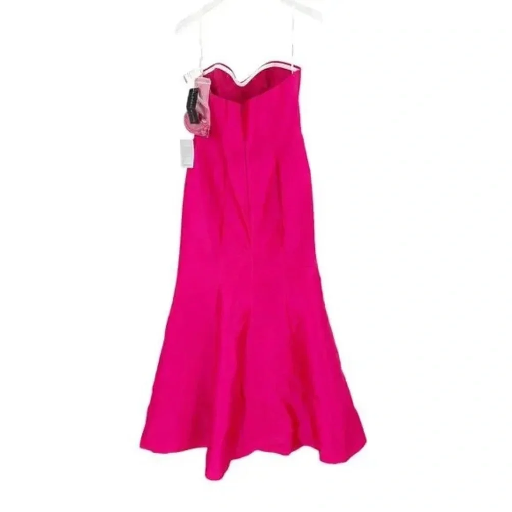 ALFRED SUNG Sateen Strapless Pleated Front Slit Formal Gown Size 10 NWT - Picture 3 of 6